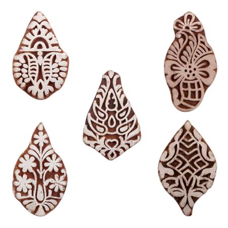 Set of 5 Piece New Mix Wooden Printing Blocks